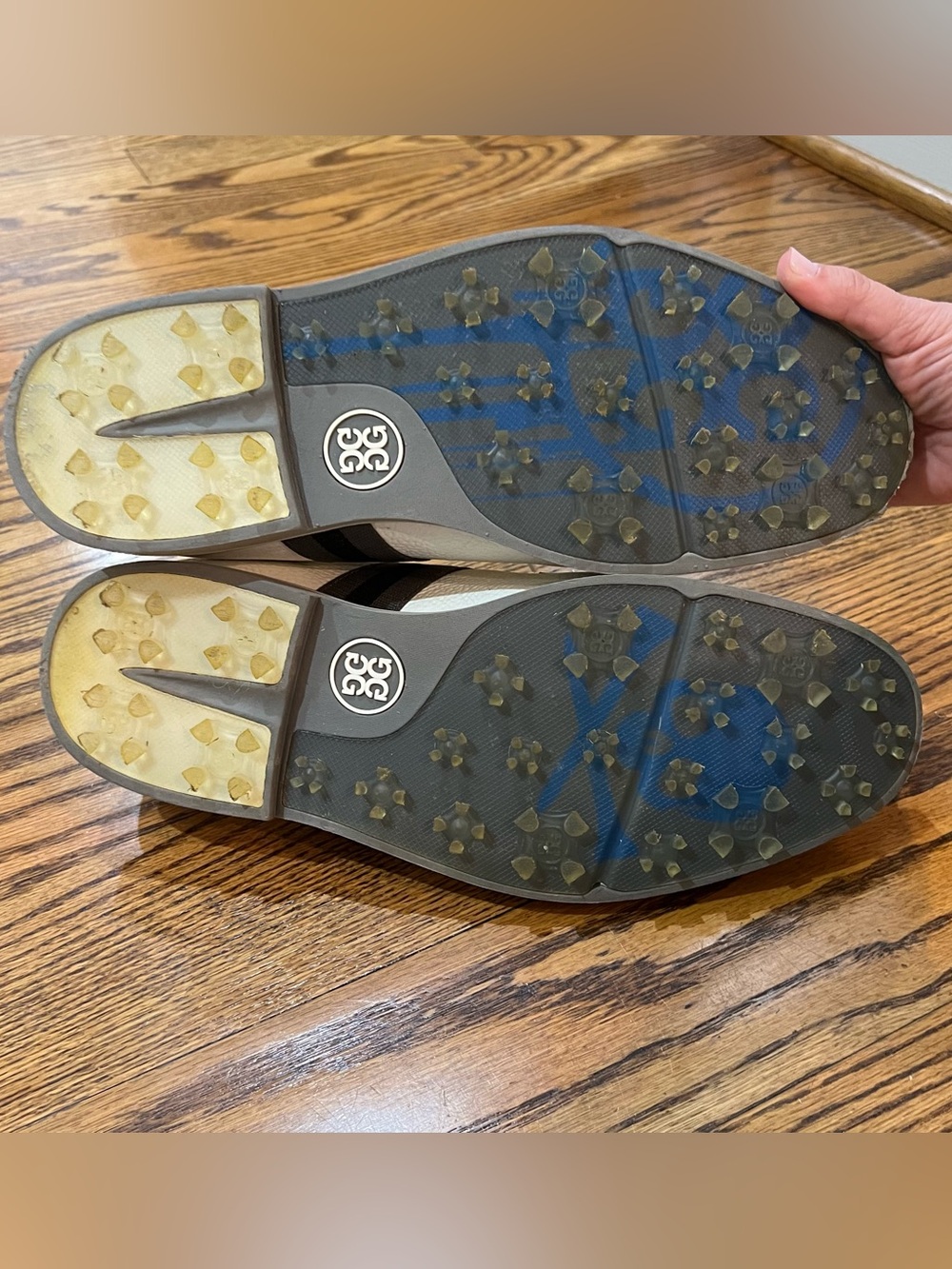 G/FORE Men’s Leather Grosgrain Gallivanter Spikeless Golf Shoes Sz 12 White Grey - Picture 11 of 14